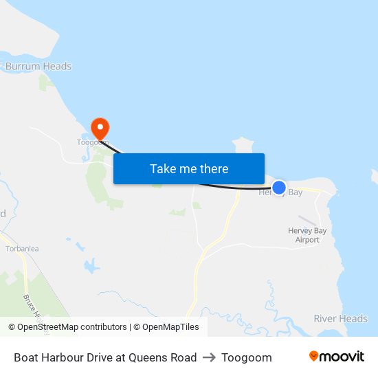 Boat Harbour Drive at Queens Road to Toogoom map