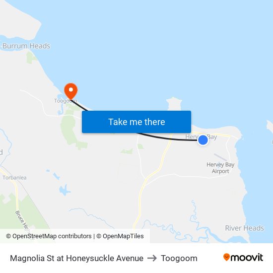 Magnolia St at Honeysuckle Avenue to Toogoom map