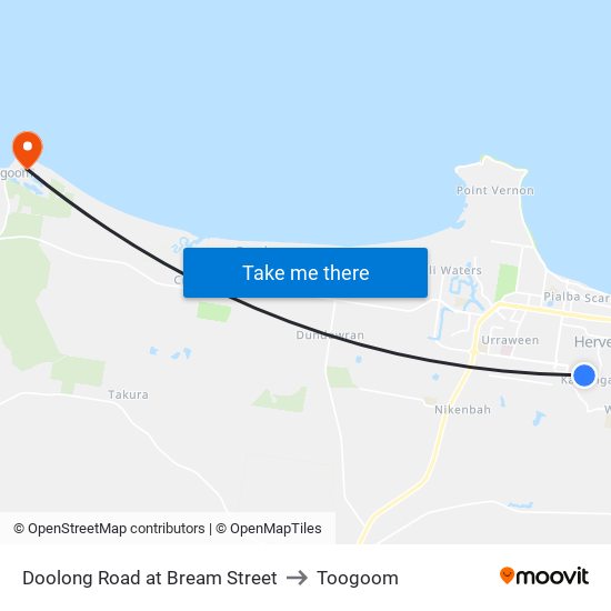 Doolong Road at Bream Street to Toogoom map