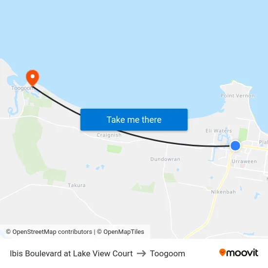 Ibis Boulevard at Lake View Court to Toogoom map
