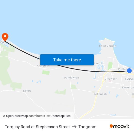 Torquay Road at Stephenson Street to Toogoom map