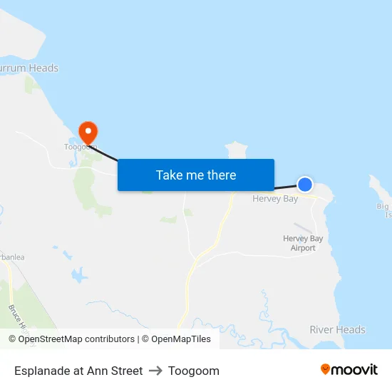 Esplanade at Ann Street to Toogoom map