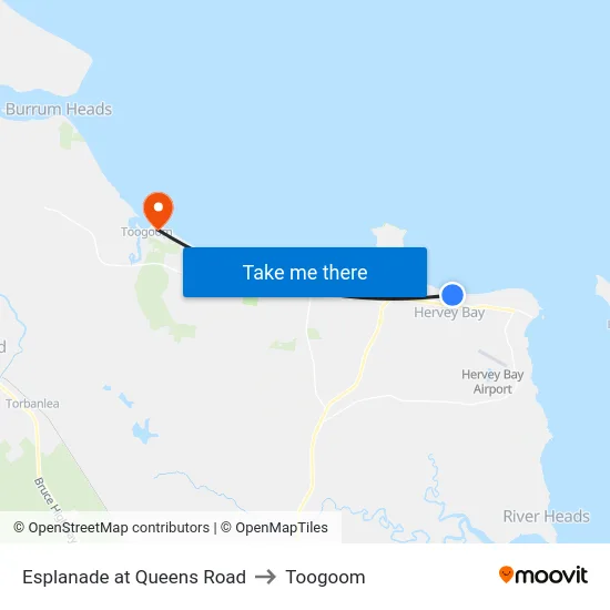 Esplanade at Queens Road to Toogoom map