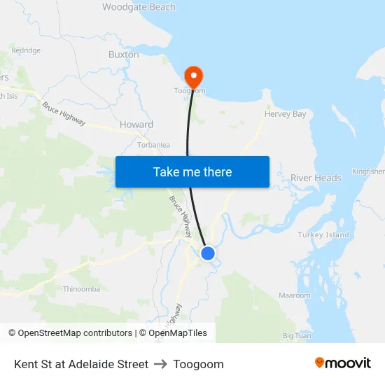 Kent St at Adelaide Street to Toogoom map