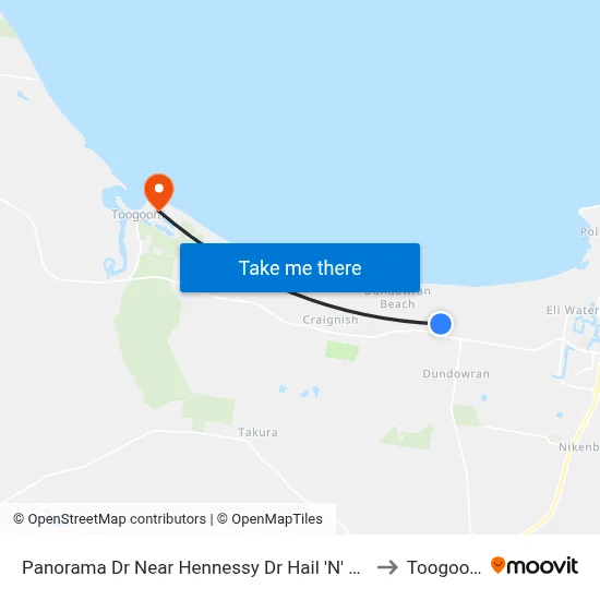 Panorama Dr Near Hennessy Dr Hail 'N' Ride to Toogoom map