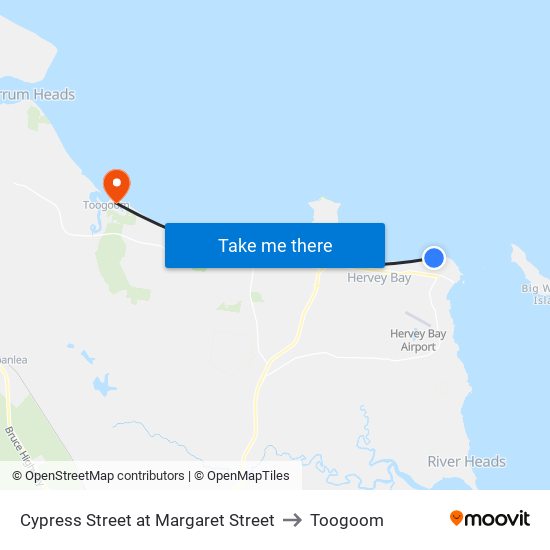 Cypress Street at Margaret Street to Toogoom map