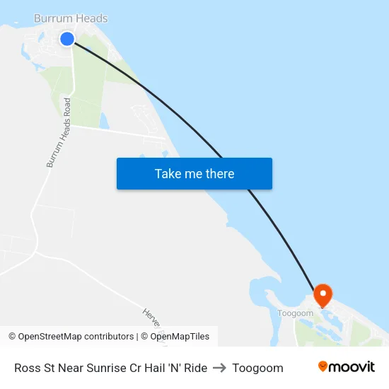 Ross St Near Sunrise Cr Hail 'N' Ride to Toogoom map