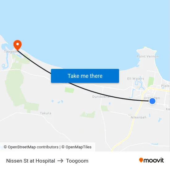 Nissen St at Hospital to Toogoom map