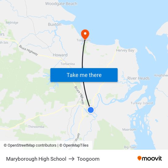 Maryborough High School to Toogoom map