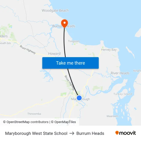 Maryborough West State School to Burrum Heads map