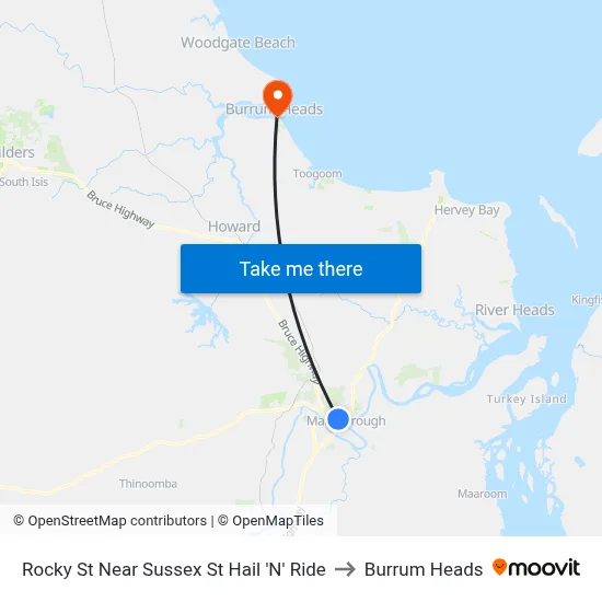 Rocky St Near Sussex St Hail 'N' Ride to Burrum Heads map