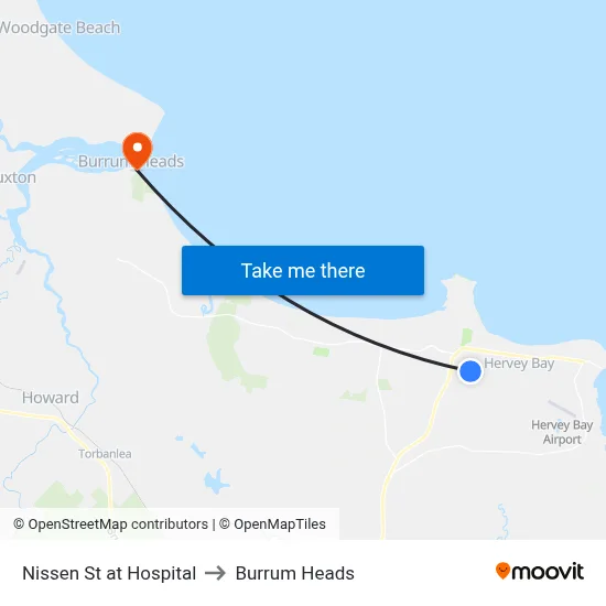 Nissen St at Hospital to Burrum Heads map