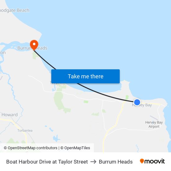 Boat Harbour Drive at Taylor Street to Burrum Heads map