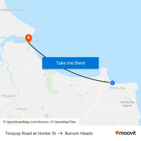 Torquay Road at Hunter St to Burrum Heads map