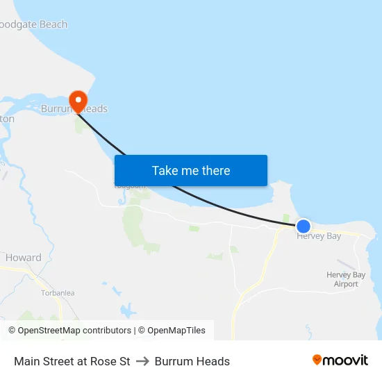 Main Street at Rose St to Burrum Heads map