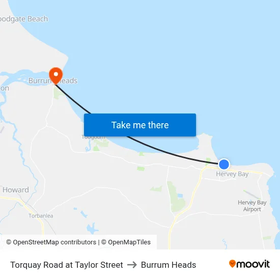 Torquay Road at Bay Plaza to Burrum Heads map