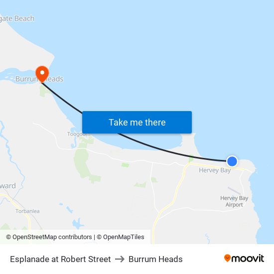 Esplanade at Robert Street to Burrum Heads map