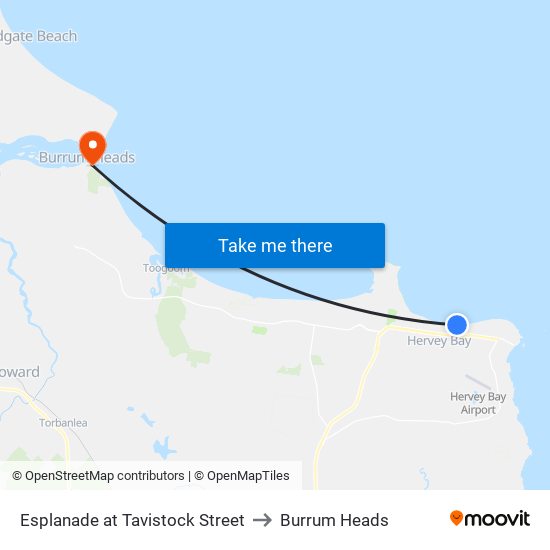 Esplanade at Tavistock Street to Burrum Heads map