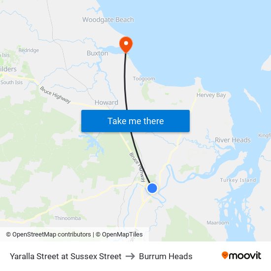 Yaralla Street at Sussex Street to Burrum Heads map