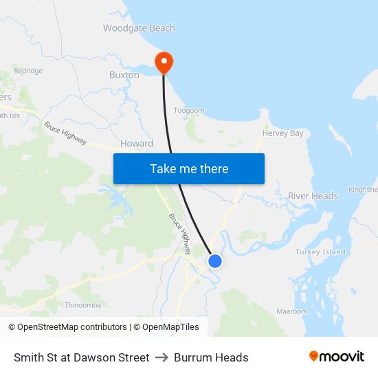 Smith St at Dawson Street to Burrum Heads map