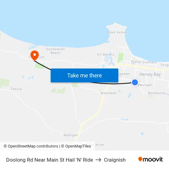 Doolong Rd Near Main St Hail 'N' Ride to Craignish map