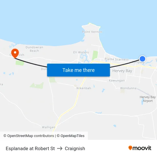 Esplanade at Robert St to Craignish map