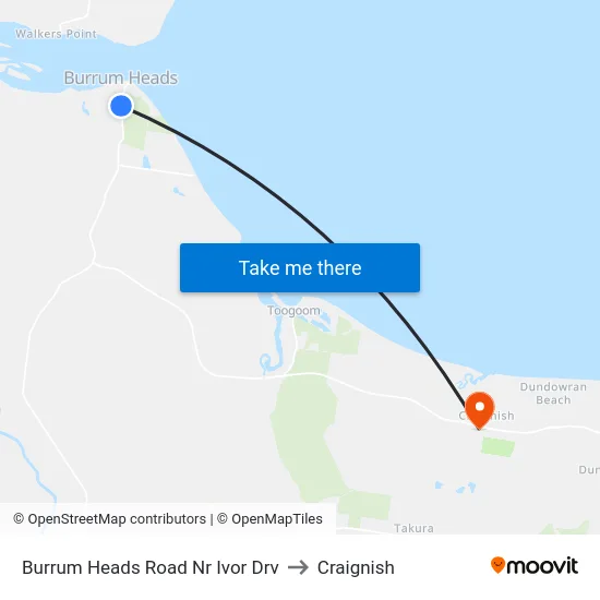 Burrum Heads Road Nr Ivor Drv to Craignish map