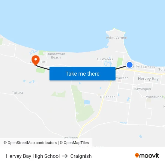 Hervey Bay High School to Craignish map