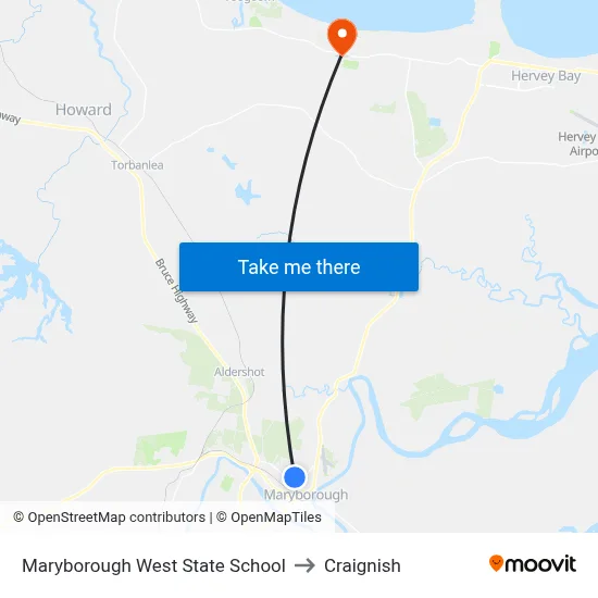 Maryborough West State School to Craignish map