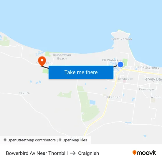 Bowerbird Av Near Thornbill to Craignish map