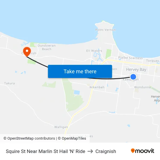Squire St Near Marlin St Hail 'N' Ride to Craignish map