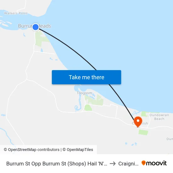 Burrum St Opp Burrum St (Shops) Hail 'N' Ride to Craignish map
