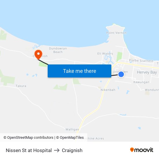 Nissen St at Hospital to Craignish map