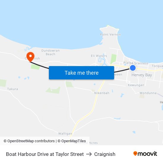 Boat Harbour Drive at Taylor Street to Craignish map