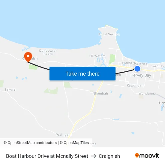 Boat Harbour Drive at Mcnally Street to Craignish map