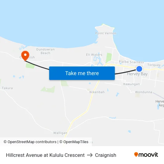 Hillcrest Avenue at Kululu Crescent to Craignish map