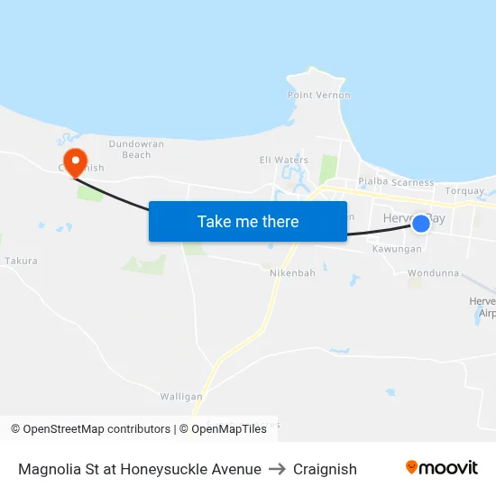 Magnolia St at Honeysuckle Avenue to Craignish map