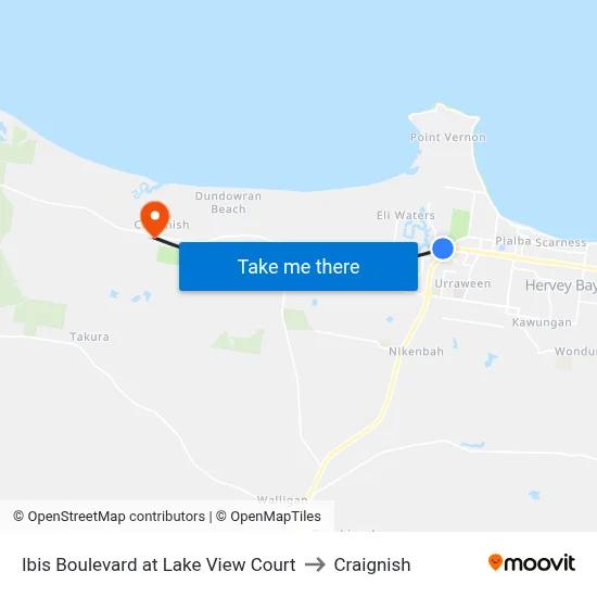 Ibis Boulevard at Lake View Court to Craignish map