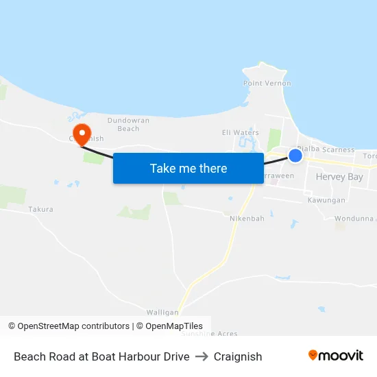 Beach Road at Boat Harbour Drive to Craignish map