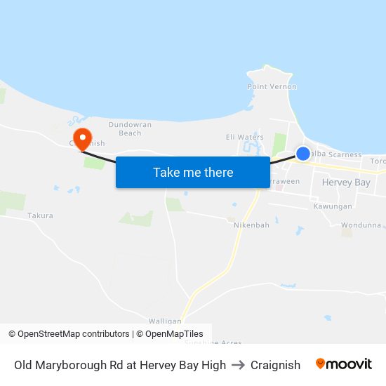 Old Maryborough Rd at Hervey Bay High to Craignish map