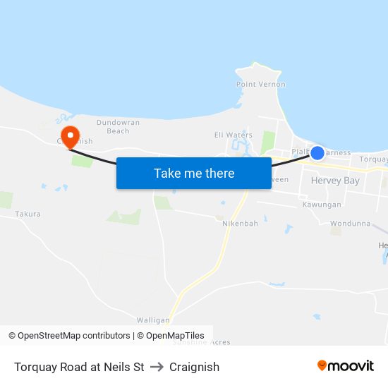 Torquay Road at Neils St to Craignish map