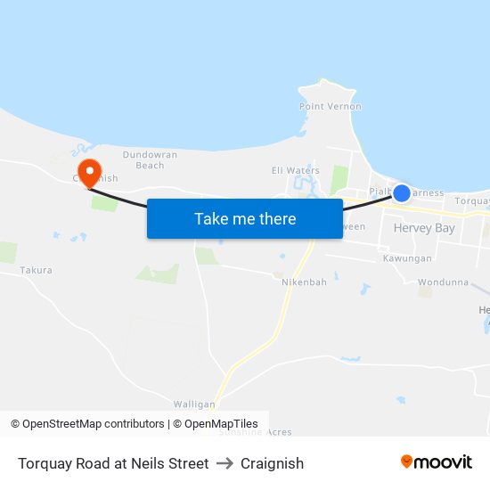 Torquay Road at Neils Street to Craignish map