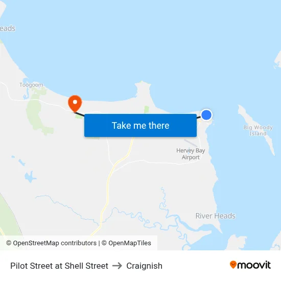 Pilot Street at Shell Street to Craignish map