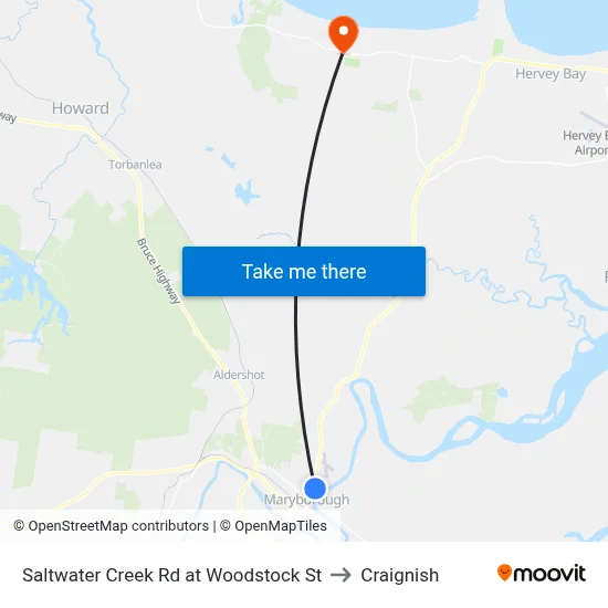 Saltwater Creek Rd at Woodstock St to Craignish map