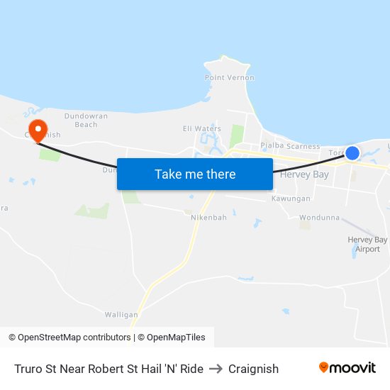 Truro St Near Robert St Hail 'N' Ride to Craignish map