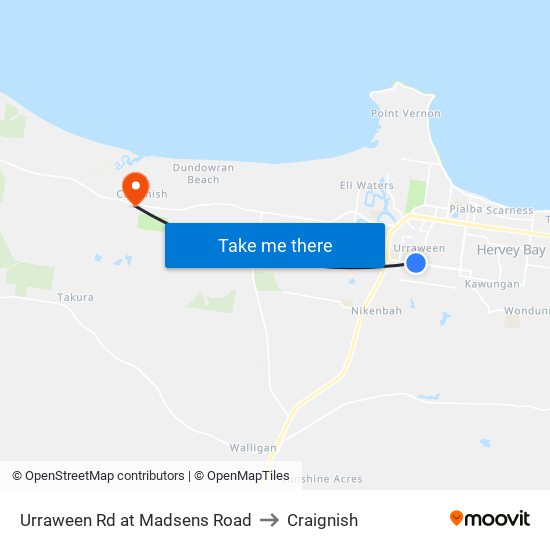 Urraween Rd at Madsens Road to Craignish map