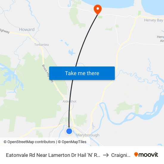 Eatonvale Rd Near Lamerton Dr Hail 'N' Ride to Craignish map