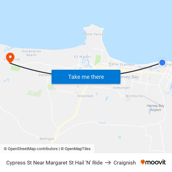 Cypress St Near Margaret St Hail 'N' Ride to Craignish map