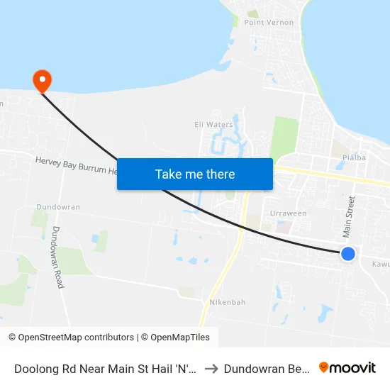 Doolong Rd Near Main St Hail 'N' Ride to Dundowran Beach map