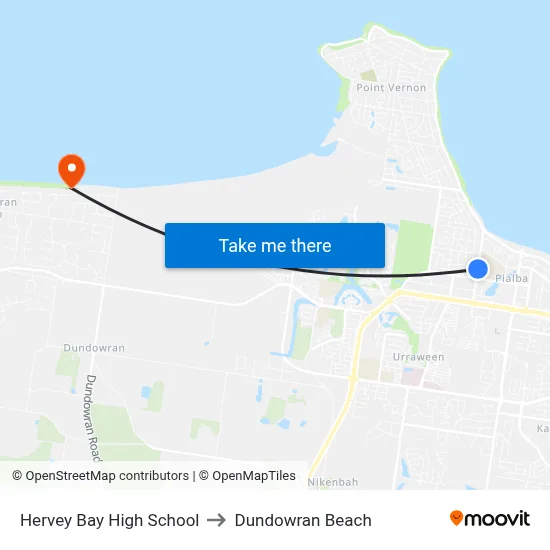 Hervey Bay High School to Dundowran Beach map
